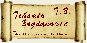 Tihomir Bogdanović vizit kartica